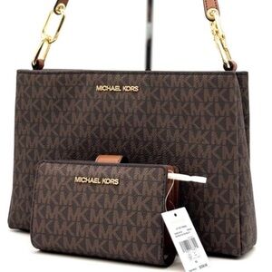 Michael Kors Trisha Triple Compartment Crossbody Bag & Bifold Zip Chain Wallet